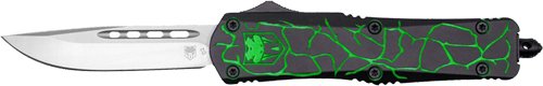 COBRATEC MEDIUM FS-3 OTF FRACTURED BLACK GREEN 3" D2 - CobraTec Knives