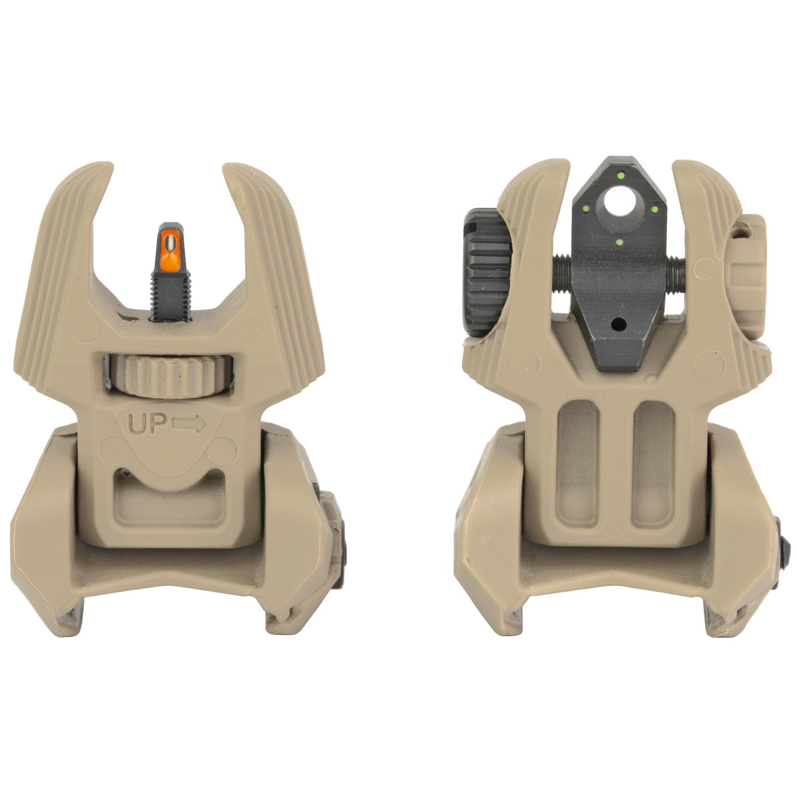 Meprolight 403440 FRBS Flip Backup Sights 4 Dot Rear/Orange Front Desert