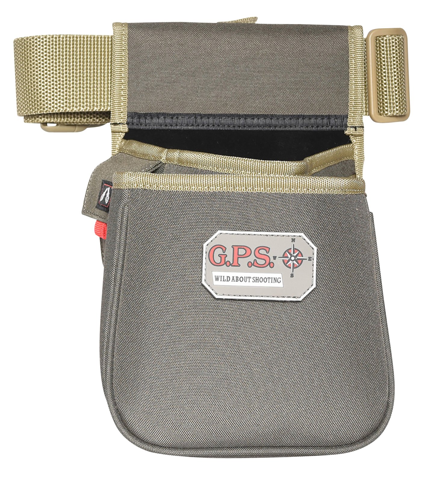 G-Outdoors GPS-960CSPRK Double Shotshell Pouch, Rifle Green/Khaki Trim