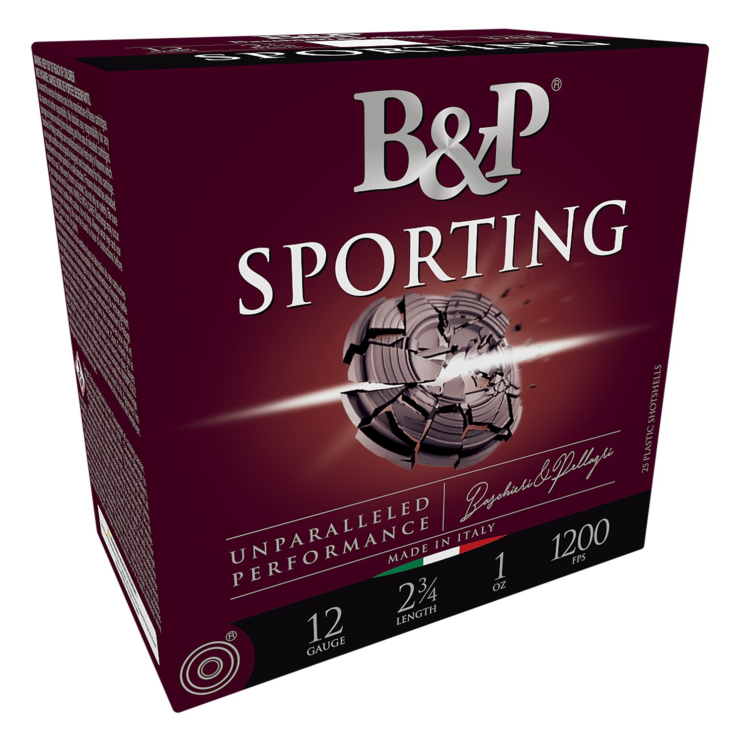 B&P 12B1SCL7 Sporting Clay 12Gauge 2.75" 1oz 7.5Shot 25 Per Box/10 Case - Baschieri & Pellagri