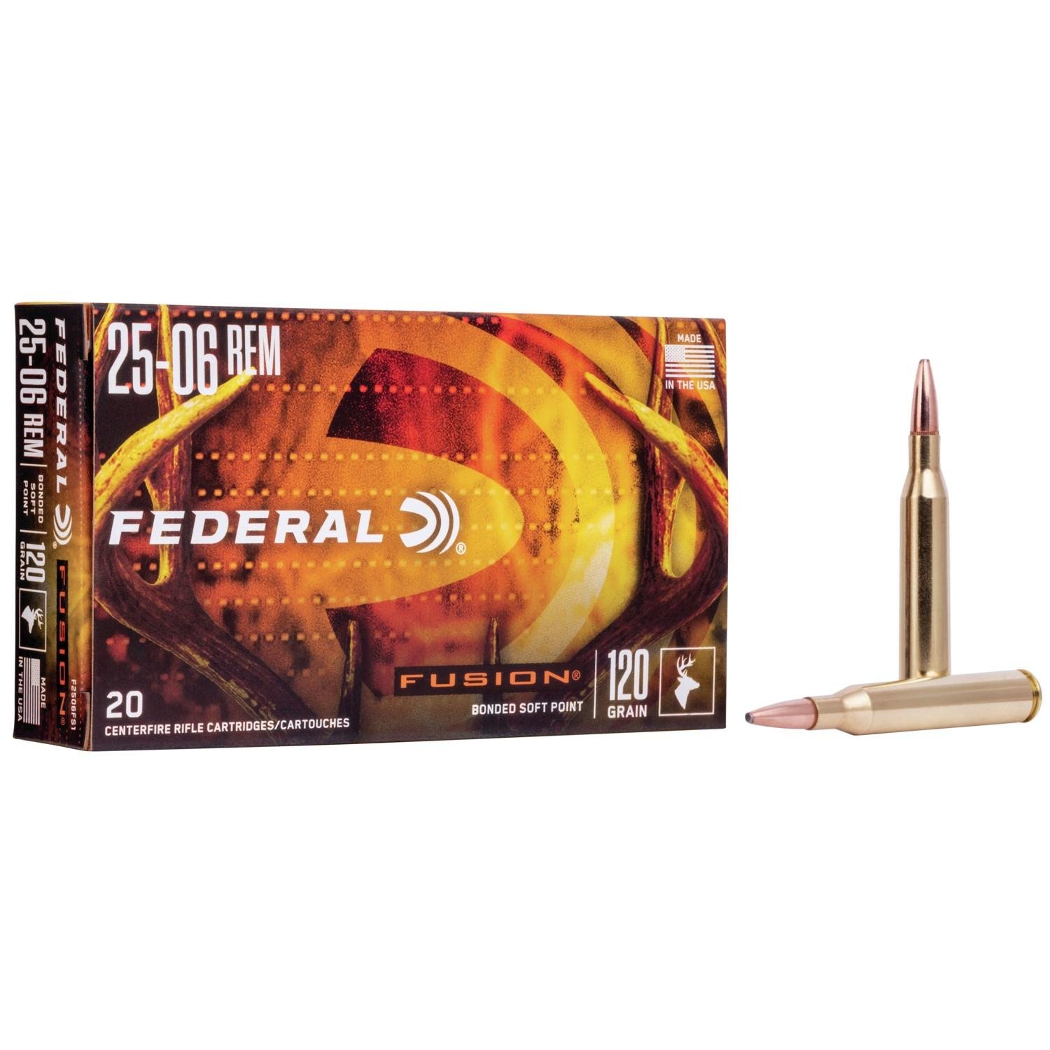 Federal Fusion Rifle Ammunition .25-06 Rem 120 Gr - Federal Premium Ammunition - 25-06 REMINGTON