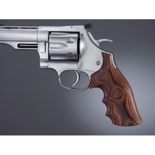 Hogue 58531 Dan Wesson Large Frame - Checkered - ROSE LAMINATE - No Finger Grooves and Stripe Cap