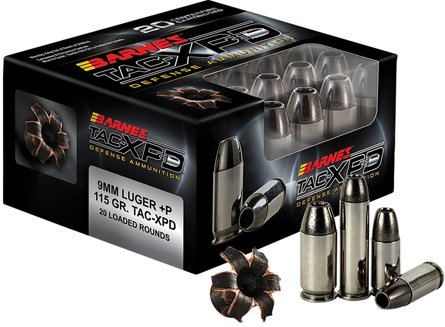 Barnes Bullets TAC-XPD 357 Magnum 125 Grain 20 Rounds Nickel Case