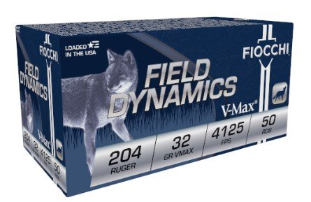 Fiocchi 204HVA Field Dynamics V-Max 204 Ruger 32GR Ammo