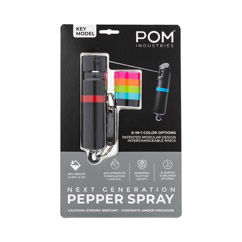 POM Pepper Spray Black Keychain 6 in 1 .05oz - SCCY