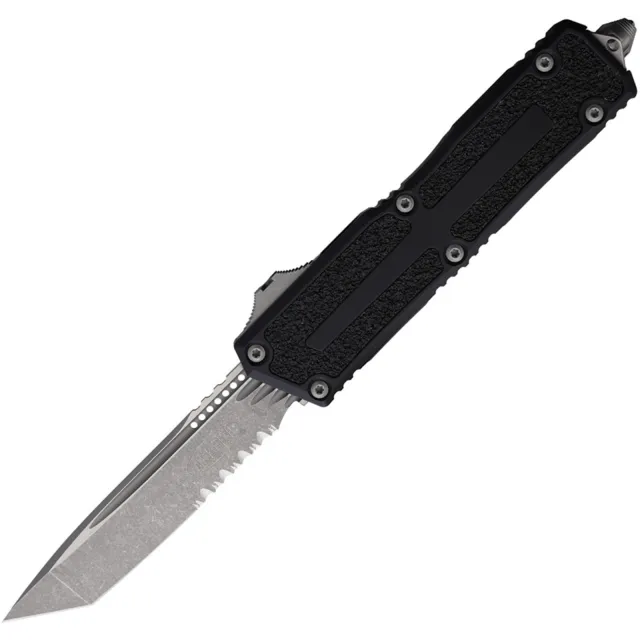 Microtech Scarab II G3 3.97 In APOC BLK ALU HNDL Part Serrate