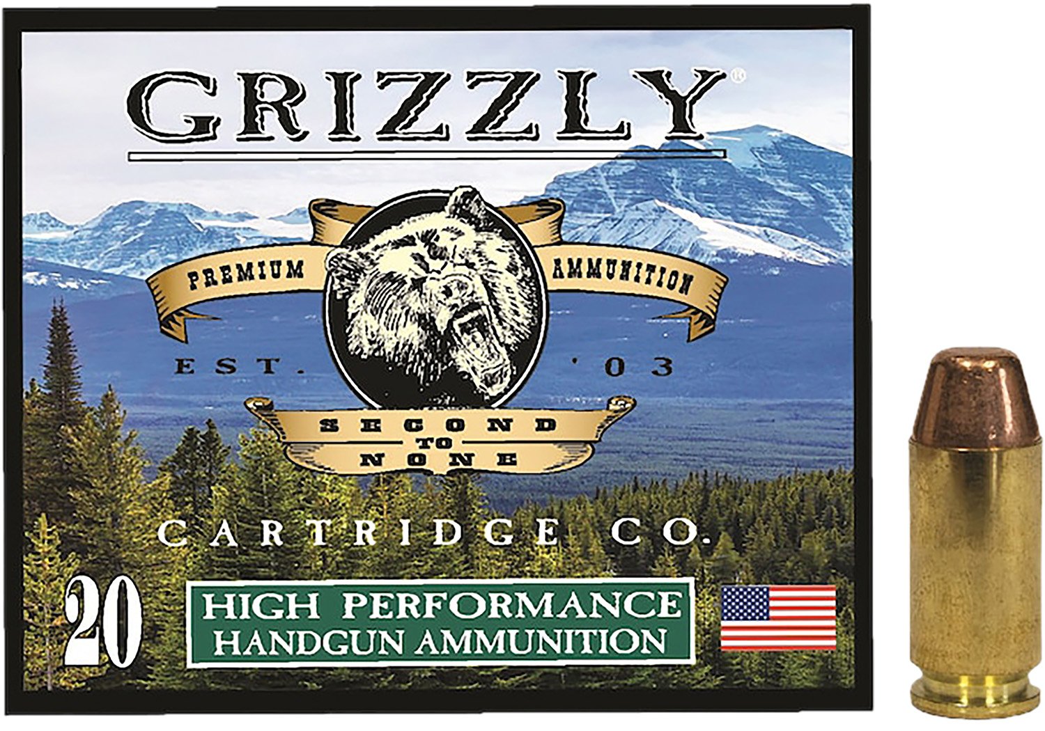 Grizzly Ammo GC40SW5 40S&W 200gr Full Metal Jacket Flat Point 20 Per... - GRIZZLY - .40 S&W
