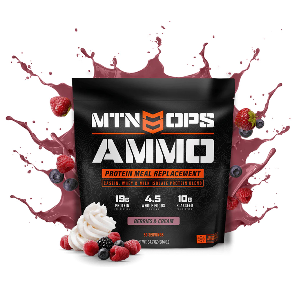 MTN Ops 3106430128 Ammo Whey Protein, Strawberries & Cream, 19g Protein - MTN OPS