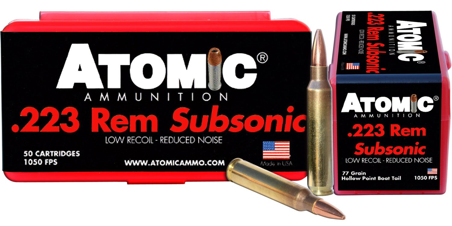 Atomic Ammunition 00429 .223 Rem 77gr HPBT Subsonic Rifle Ammo 50/Box