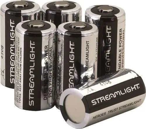 Streamlight 85180 CR123A 3V Li-Ion Batteries - 6 Pack Lithium Power Cells