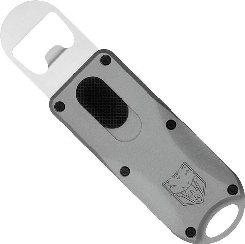 CobraTec CTOTFBOGRY Bottle Opener OTF Grey with Lanyard - CobraTec Knives