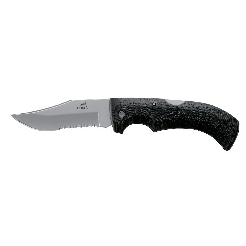Gerber 6079 Gator Clip Point Knife, Serrated Blade