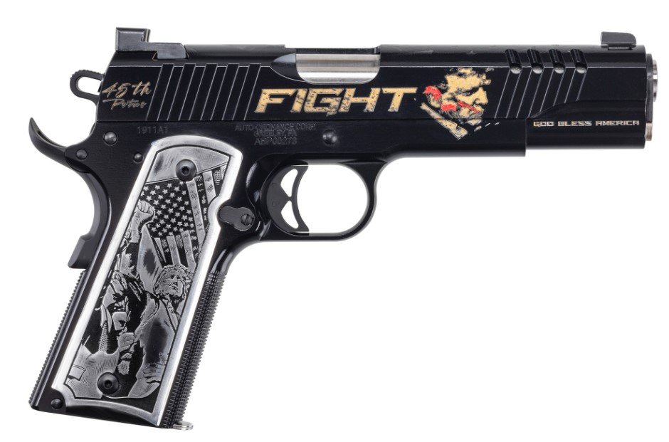 KAHR 1911TCAC18 Trump Fight 1911 .45ACP 7-Round Mag Black/Gold/USMC Red