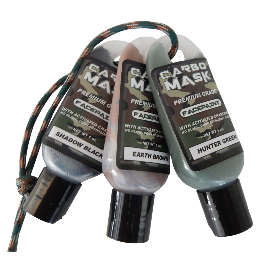 Carbo Mask 310134 Face Paint Black/Green/Brown 1oz 3pk Water-Based