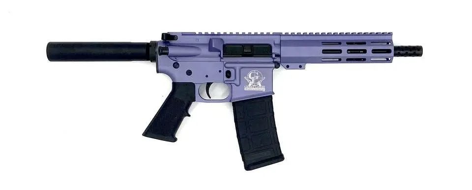 GLFA GL15223PORC .223 Wylde AR-15 Pistol 7.5" Black Nitride Wild Orchid - Great Lakes Firearms - 223 Wylde