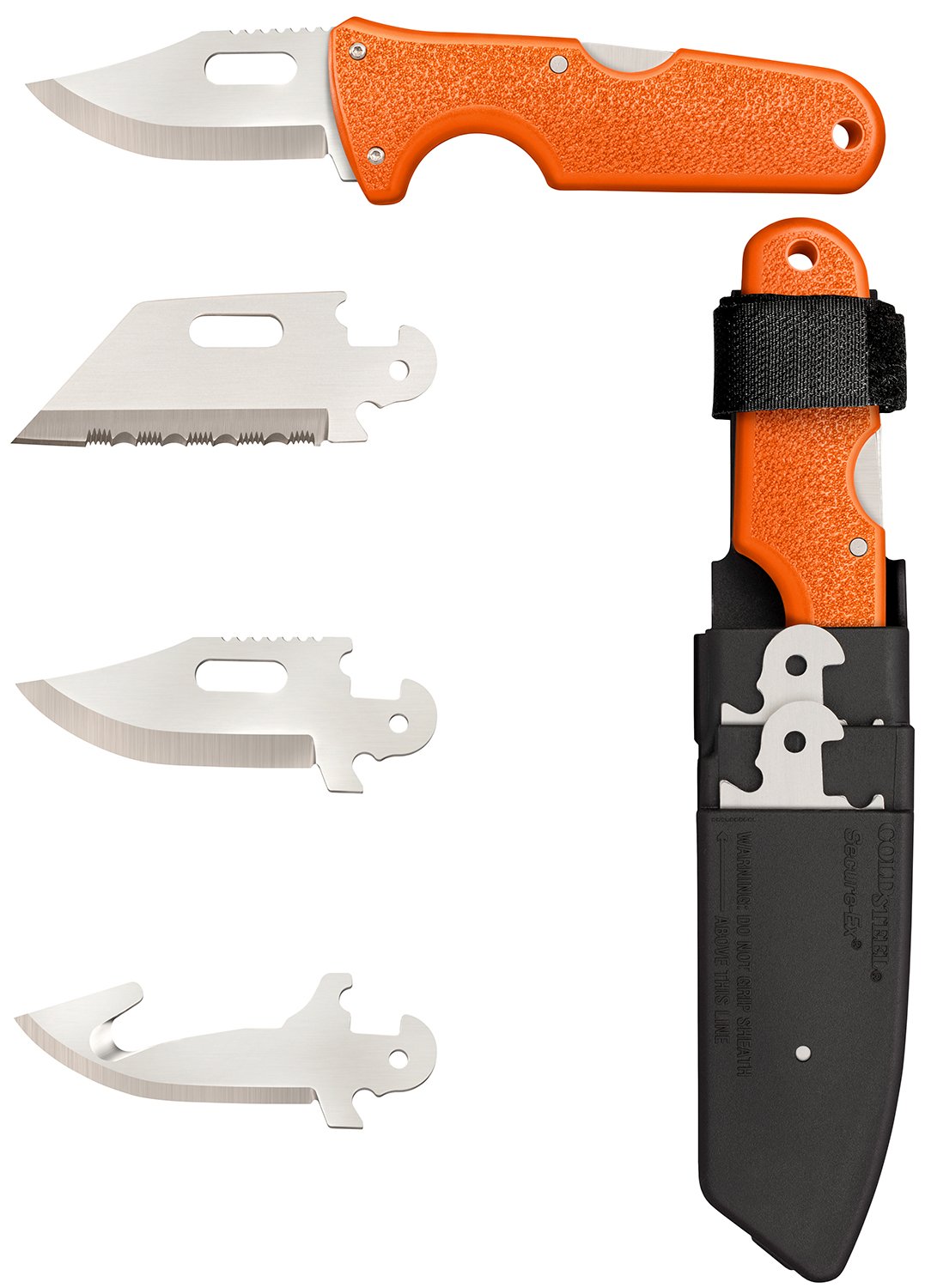 Cold Steel CS40AL Click-N-Cut Hunter 2.5" 420J2 SS Blade Orange Handle