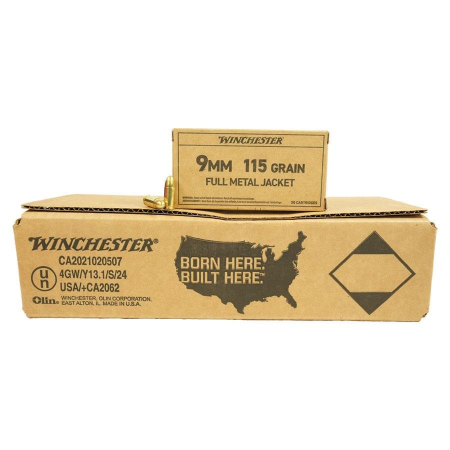 Winchester SG9W 9mm Luger 115gr Full Metal Jacket 50 Rounds Box - Winchester - FULL METAL JACKET