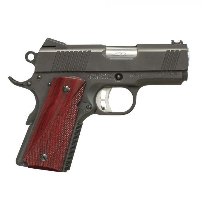 Fusion 1911BANTAMR9 9mm Pistol, 3" Barrel, Red Cocobolo Grips, Black Finish - Fusion Firearms - 9MM