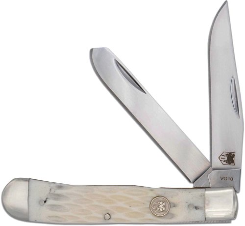 CobraTec CTTDTRPWHTBN Trapper Two Blade G-10 White Bone/SS Slip Joint - CobraTec Knives