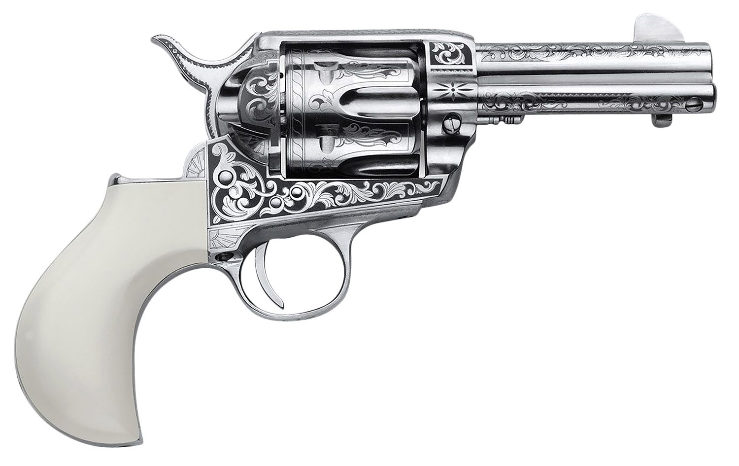 Cimarron PP346HUCKENG Huckleberry 45 Colt (LC) 6 Shot 3.50" Nickel...