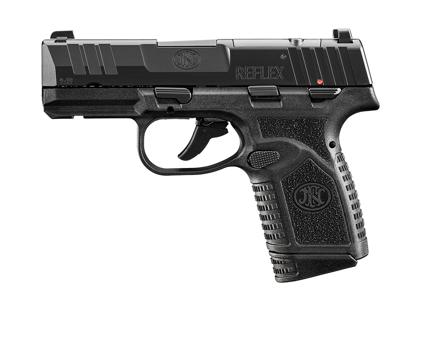 FN 66-101422 Reflex 9MM Pistol 10+1 Tritium Dot Black Polymer Rail