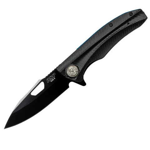 Buy PDK-2B: Police Duty Knife, Grooved Grip, Black Blade online