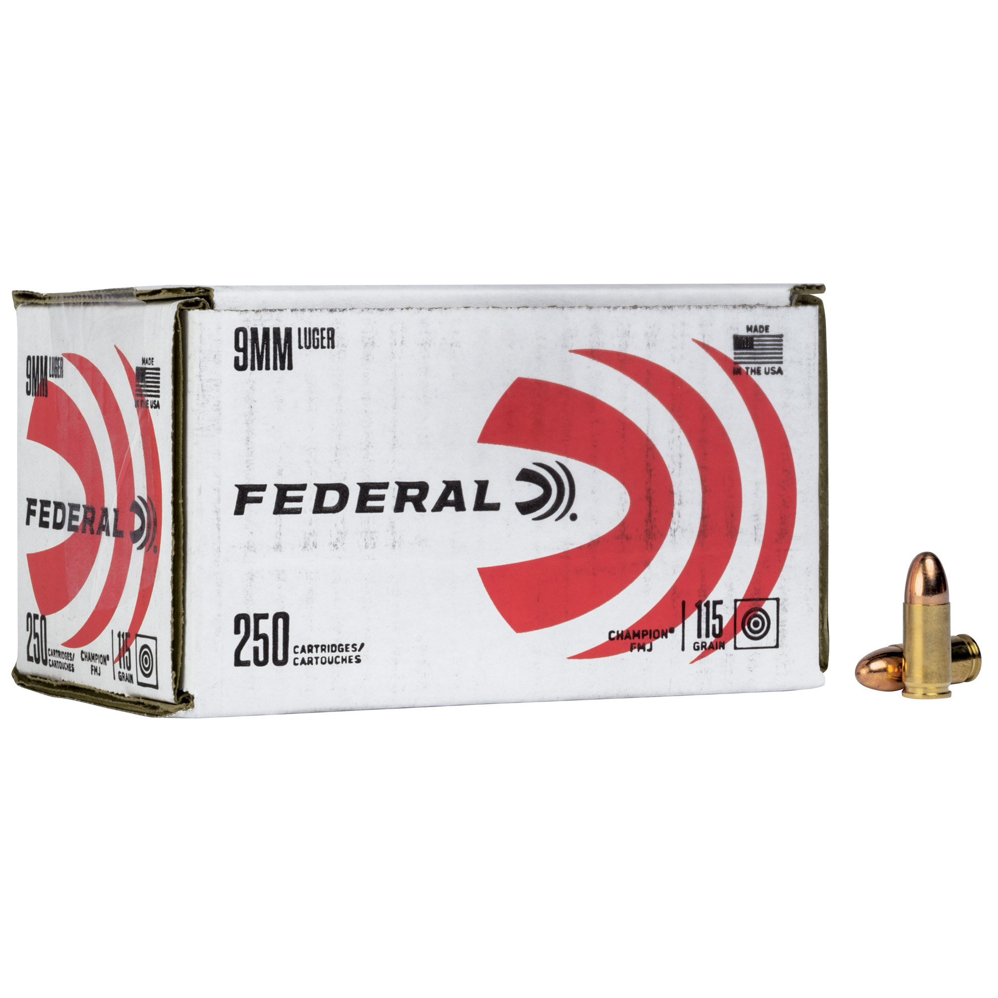 Federal C9115A250 9mm Luger 115 Grain FMJ 250 Rounds Bulk Pack - Federal Premium Ammunition