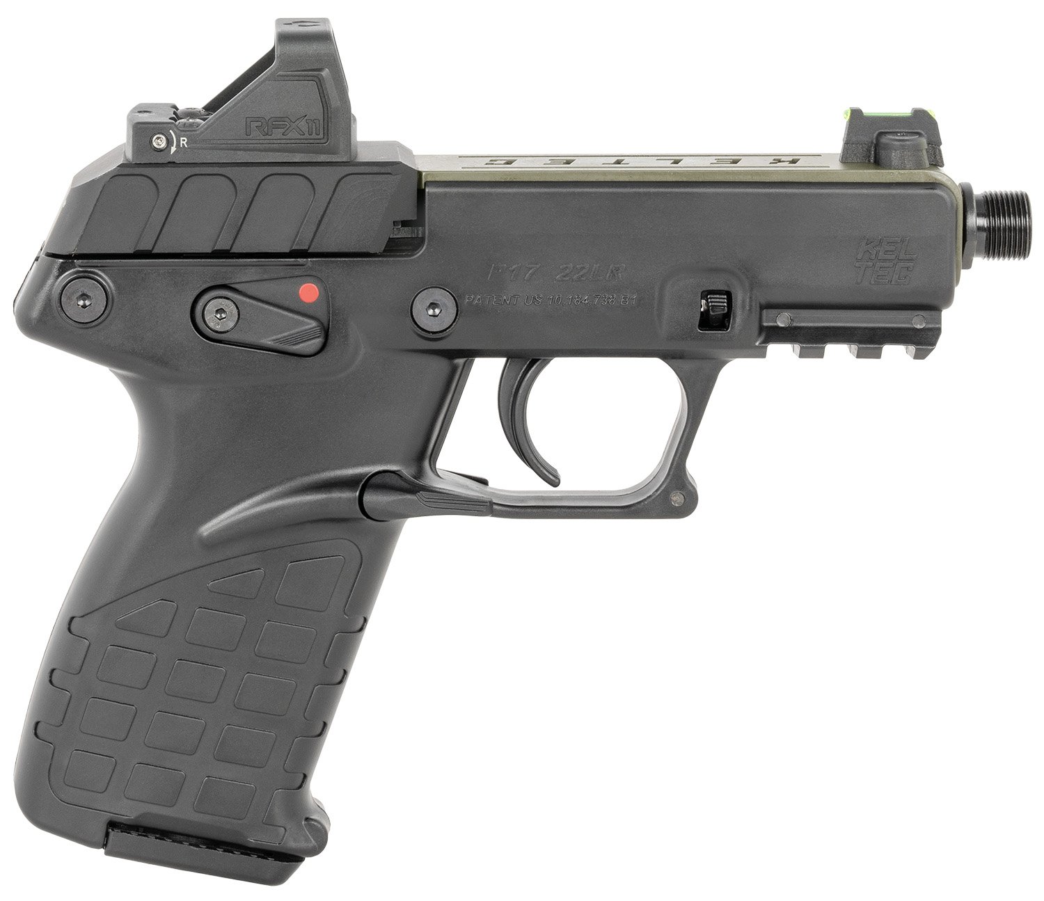 Kel-Tec P17GRNBLKOPTIC P17 22 LR 16+1 3.80" Optic Holster Green/Black