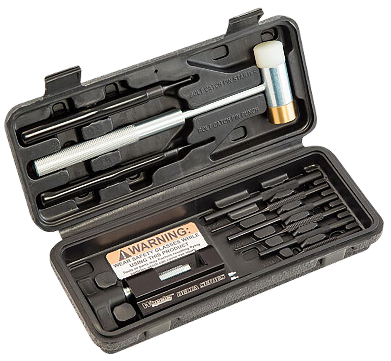 Wheeler 952636 AR15 Roll Pin Punch Set Black Steel 6 Punches 2 Hammer