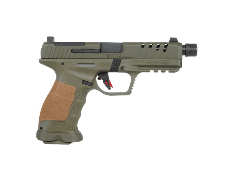 SAR USA SAR9SOCOMOD10 SAR9 SOCOM 9mm 10+1 5.20" Steel Slide OD Green... - SAR USA - 9mm