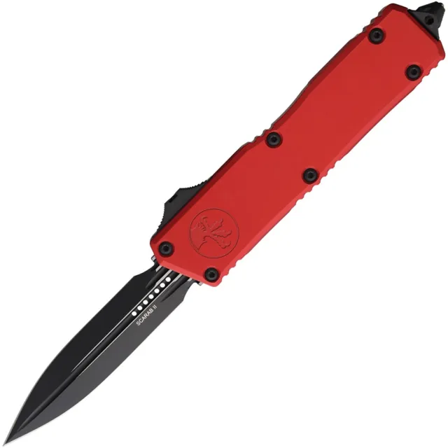 Microtech Scarab II G3 3.97 In D/E Black Red ALU Handle