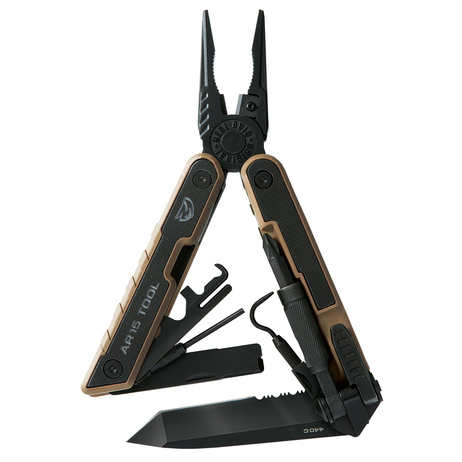 Real Avid AVAR15T AR15 Multi-Tool 3.25" Serrated Blade G10 Handle