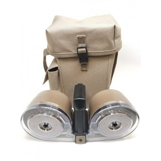RWB AR15 100RD Dual Drum Magazine Tan Clear Front - RWB