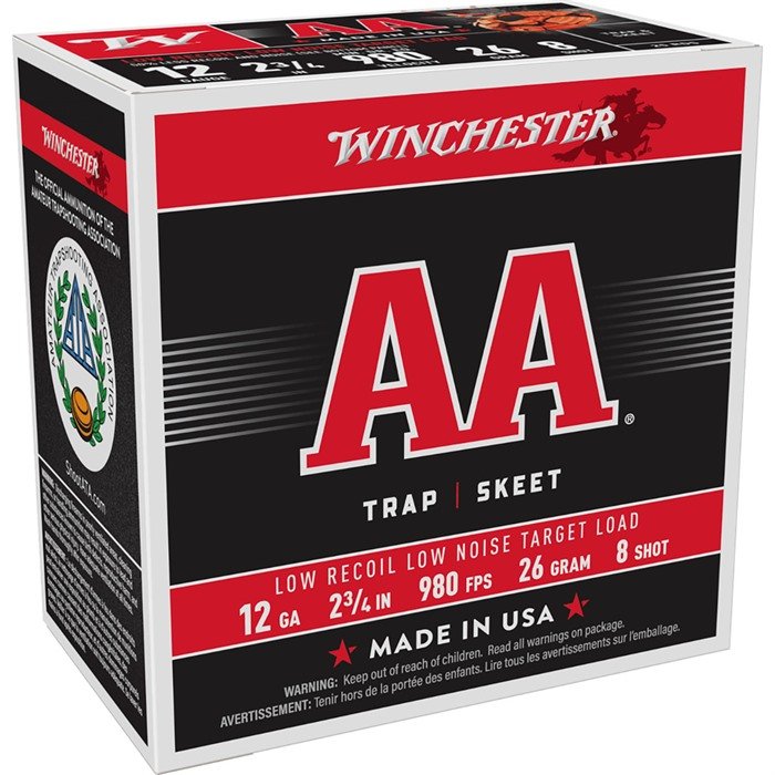 Winchester AA 12 GAUGE 2-3/4" 980 FPS 26 GRAM #8 SHOT 250/CASE - Winchester