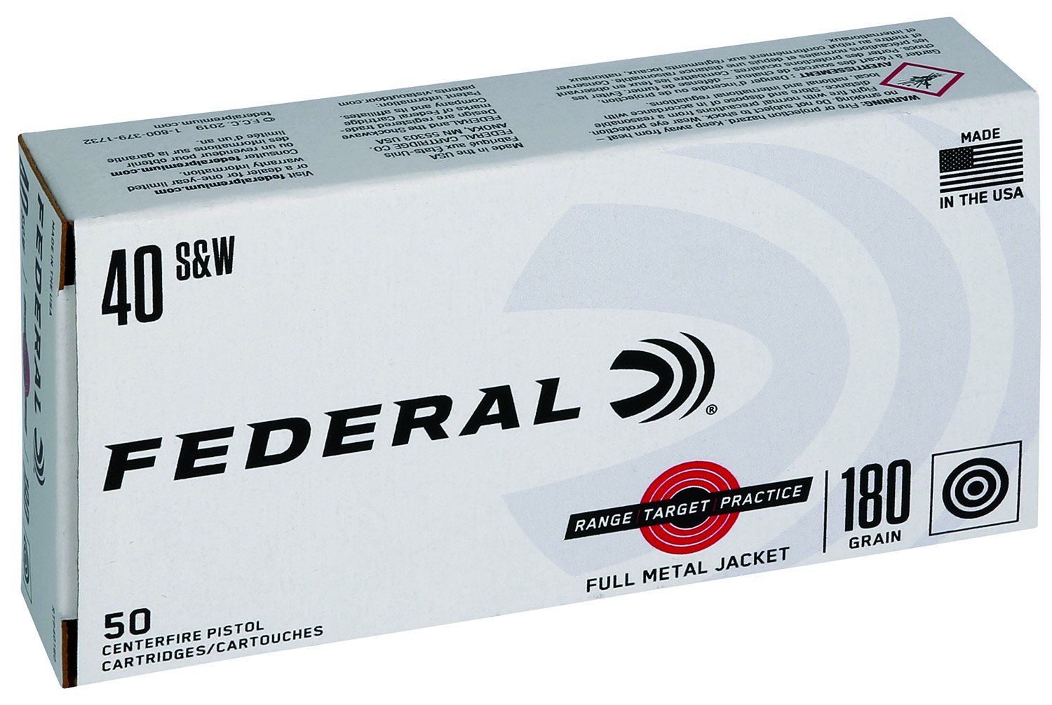 Federal RTP40180 Range & Target 40S&W 180gr Full Metal Jacket 50 Per... - Federal Premium Ammunition - FULL METAL JACKET