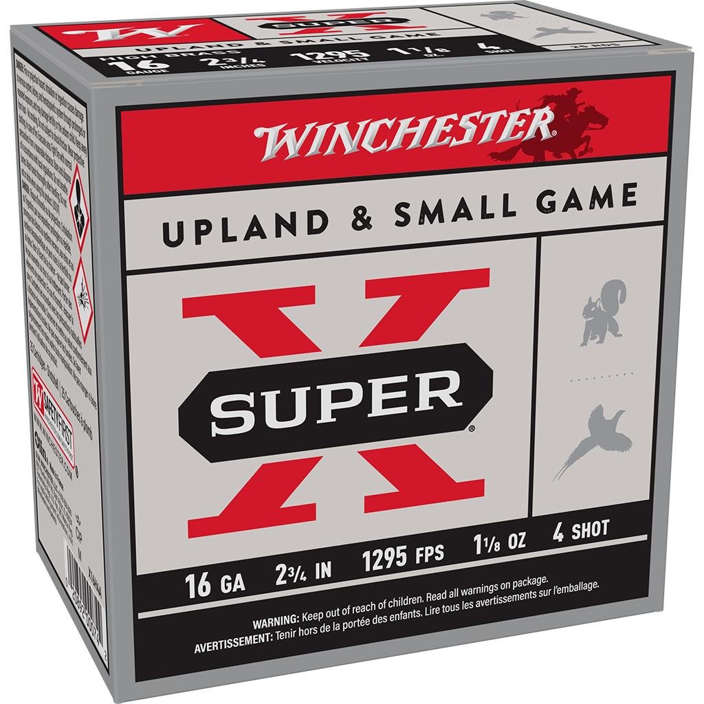 Winchester X16H4 16 Gauge 2.75 in High Brass 1 1/8 oz #4 Shot 25 Rounds - Winchester - 16 Gauge