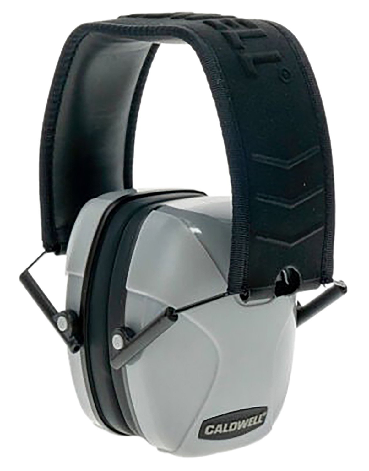 Caldwell 1103305 Passive Low-Profile Earmuff, Gray/Black, Adult Size, 24dB NRR, Comfort Padded, Compact Fold Design