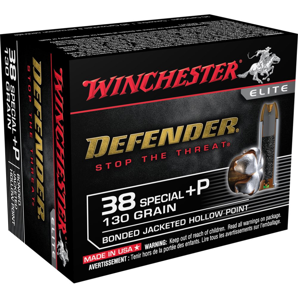 Winchester Ammo S38PDB PDX Defense 38 Special +P 130 gr Bonded Jacket Hollow Point 20 Per Box/ 10 Cs - Winchester - 38 Special