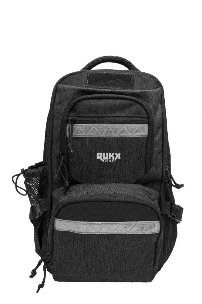 Rukx Gear ATICTSURB Survivor Backpack Black, Water Resistant, 20"x11"x10"