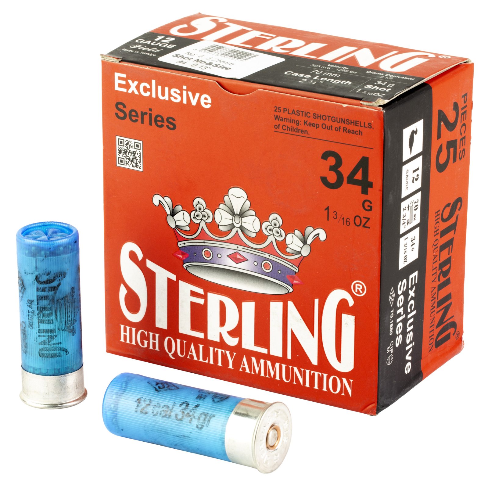 Buy Sterling 12 Gauge 2.75" #4 Shot 1-3/16 oz Shells 25 Rounds online