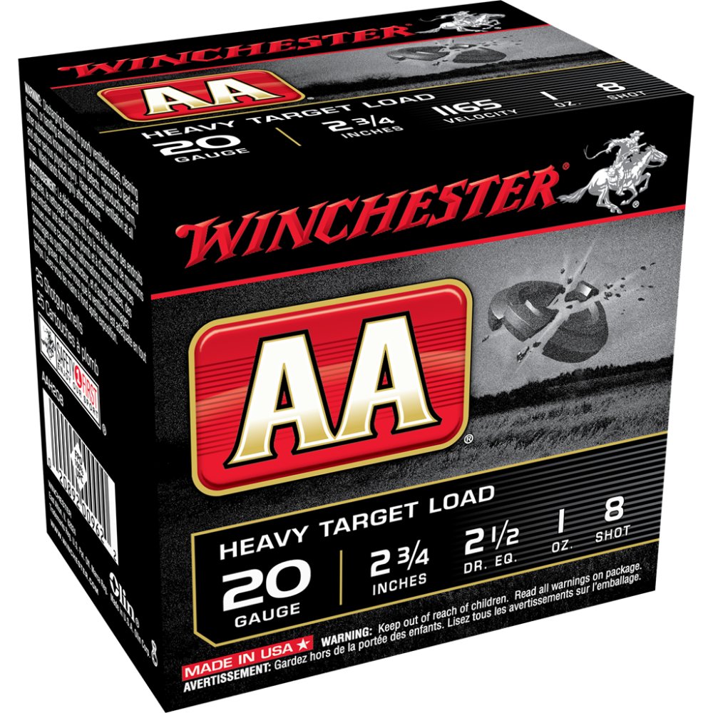 Winchester Ammo AAH208 Heavy Target 20 Gauge 2.75" 1 oz 1165 fps 8 Shot 25 Bx/10 Cs - Winchester - LEAD