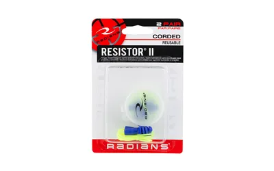 Radians Resistor II FP43BP2 Aqua Corded Ear Plugs 2 Pair NRR 27 - Radians