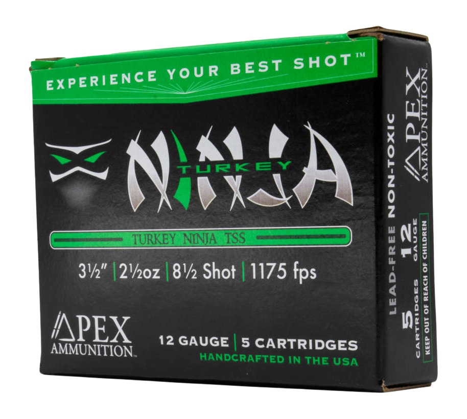 Apex Ninja35 12ga 3.5" 2-1/2oz #8.5 Tungsten Shotgun Ammo 5rd 1175FPS