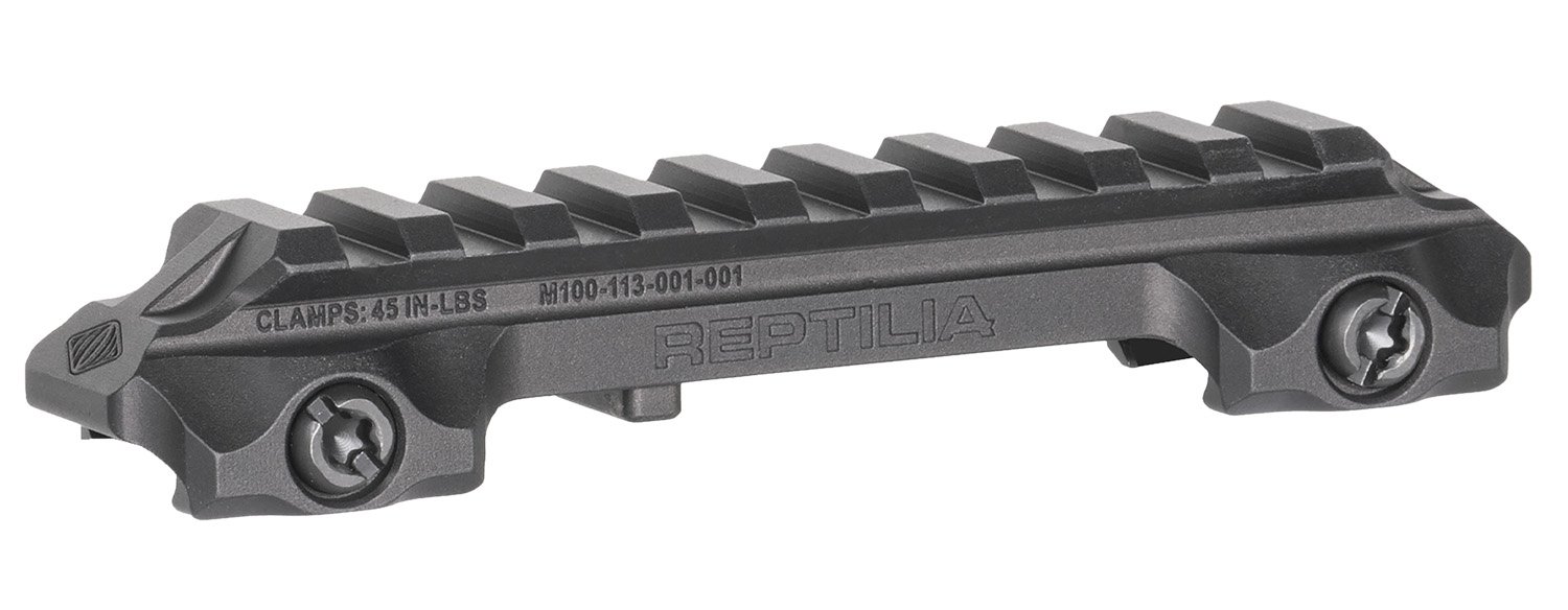 Reptilia 100270 RMU Mount 9 Slot Black 7075-T6 Aluminum Picatinny Rail