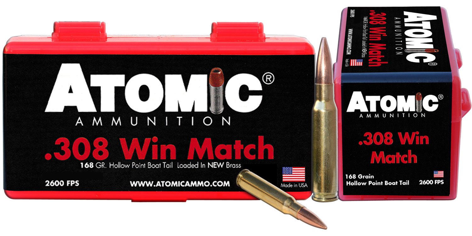 Atomic Ammunition 00426 Rifle Match 308Win 168gr Hollow Point Boat Tail ...