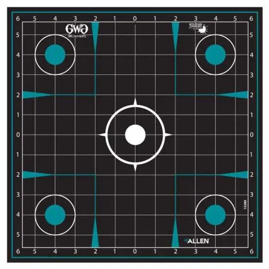 Allen Girls Guns 15280 12x12 Self-Adhesive Target Black Teal 5 Pack - Allen Company
