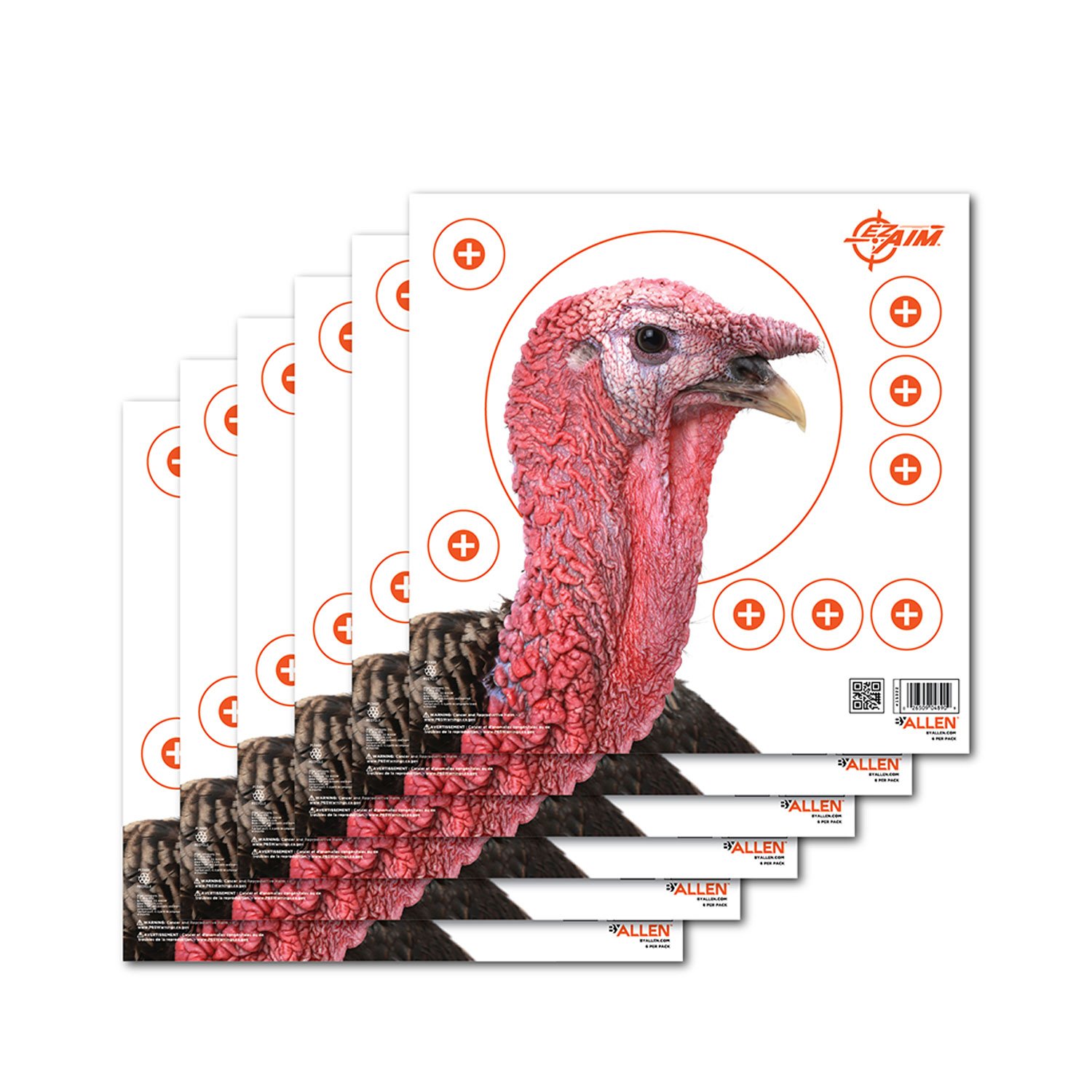 Allen EZ Aim Patterning Turkey Target 12x12 6 Pack - Allen Company