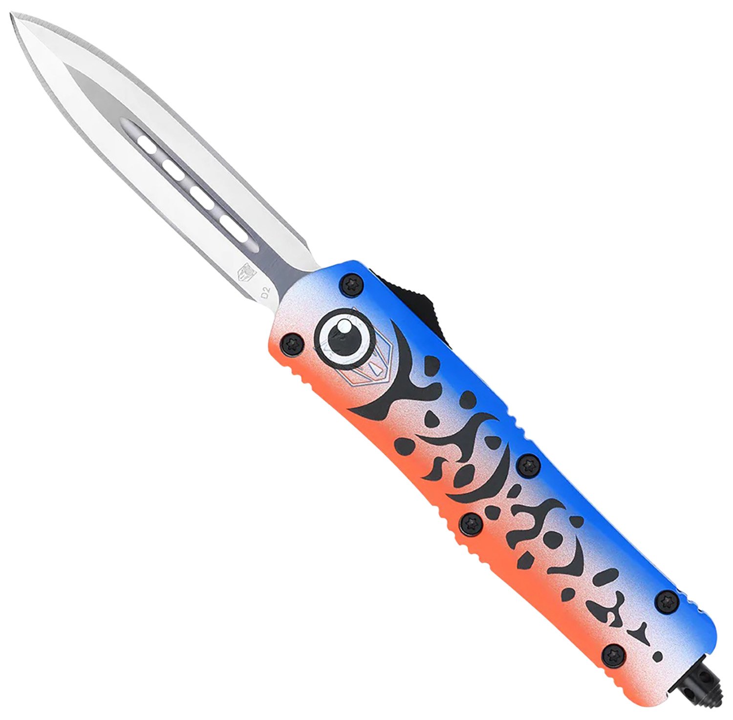 CobraTec MFLBLUFS3DAGNS FS-3 Blue Lure 3" D2 Steel OTF Dagger Knife