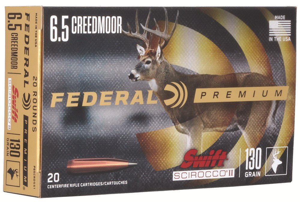 Federal P65CRDSS1 6.5 Creedmoor 130gr Swift Scirocco 20rd Rifle Ammo