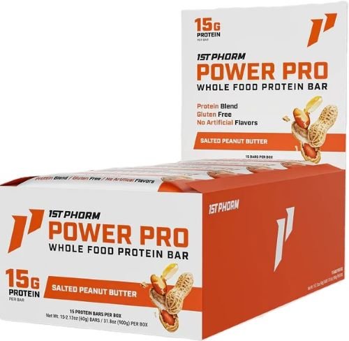 1ST PHORM WHOLE FOOD POWER PRO BAR SALTED PEANUT BUTTER
